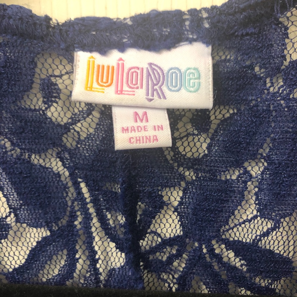 Blue lace duster vest